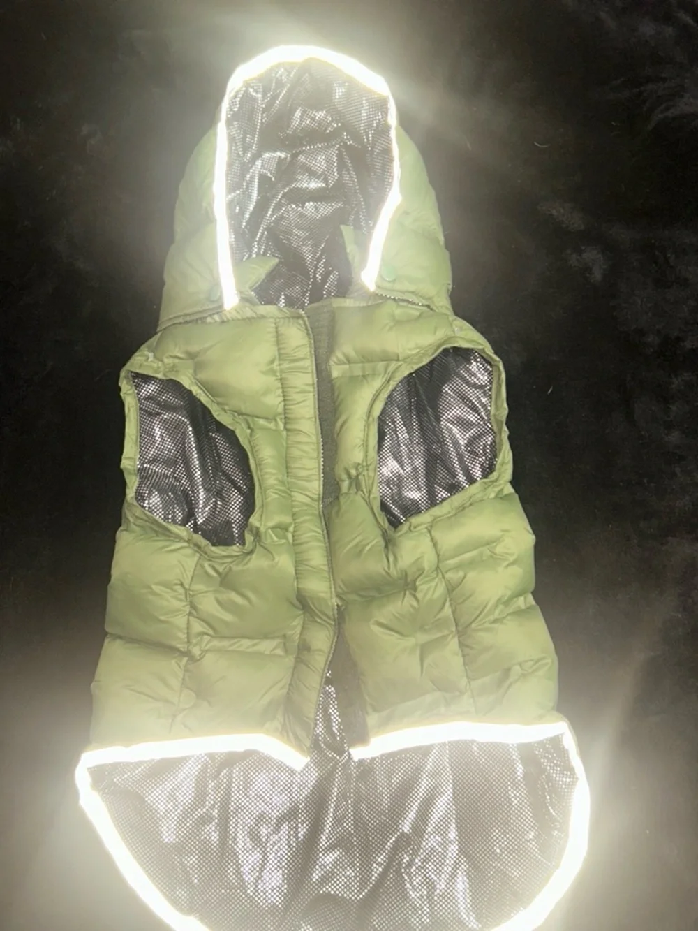 SKYR Olive Green Puffer Dog Jacket with Hood